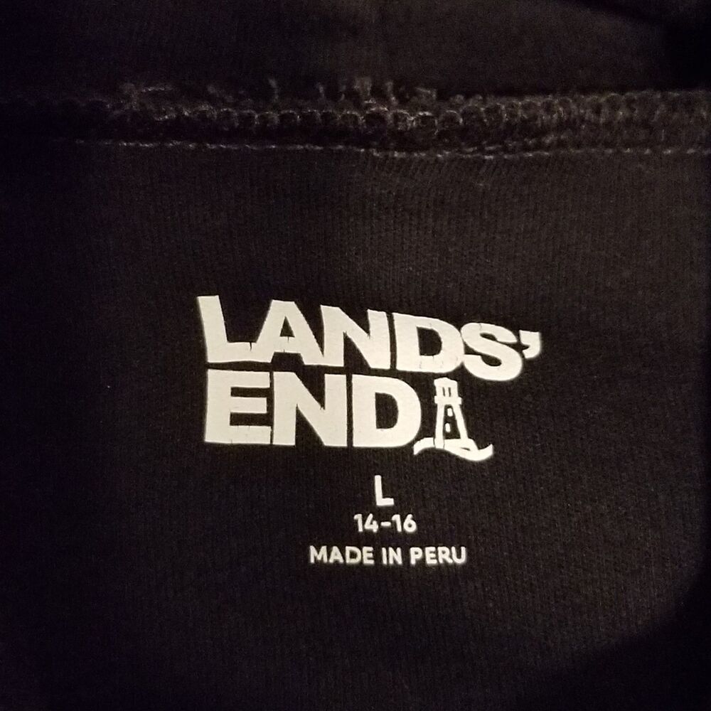 Lands End L Shirts Lot Of 3 Black Long Sleeve Blue Striped Black Turtleneck - Picture 9 of 9